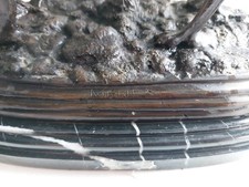 P J Mene Antique French Bronze Sculpture Greyhound Dog On Marble Base