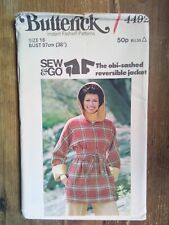 4492 Obi Sash Reversible Jacket Size 16 Uncut Vintage Butterick Sewing Pattern