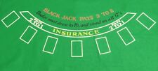 BRAND NEW GIANT 6FT by 3 FT BLACK JACK FELT + FREE DECK OF CASINO CARDS