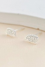 S925 Sterling Silver Hedgehog Stud Earrings Cute Woodland Animal Jewellery Gift