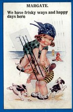 COMIC POSTCARD FRISKY WAYS & HAPPY DAYS RAMSGATE THANET KENT NR MARGATE WESTGATE