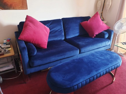 Sofa and foot stool - ,