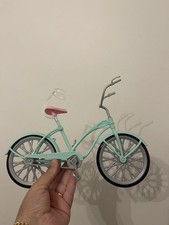 Mattel Barbie Doll green Bicycle Bike Toy Back Tire Spins w/ Peddles