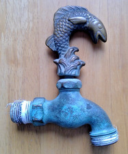 Vintage Brass Outside Tap Fish Garden Spigot
