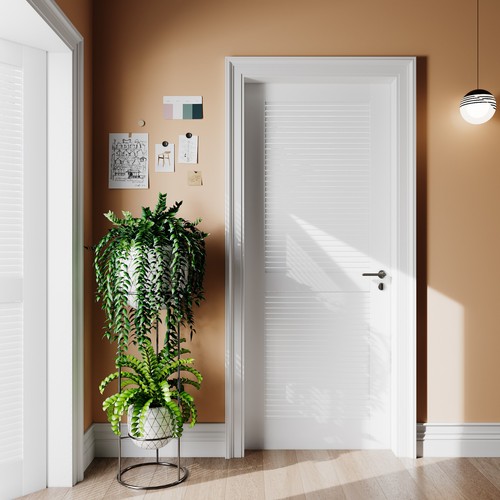 24x80 white pvc louver door - 24x80,