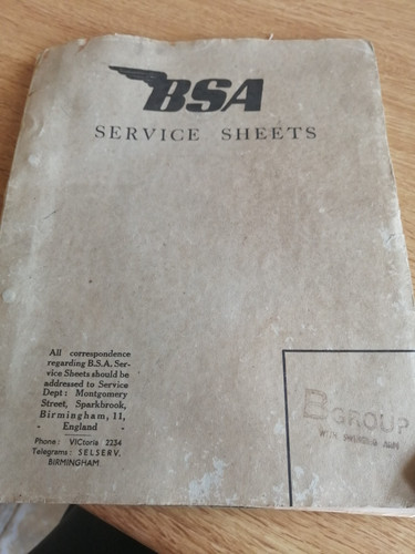 Bsa group service sheets - b,