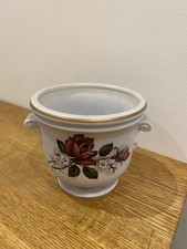 Vintage Flora Keramiek Gouda Holland Red Rose Flower Pot  Vase #T