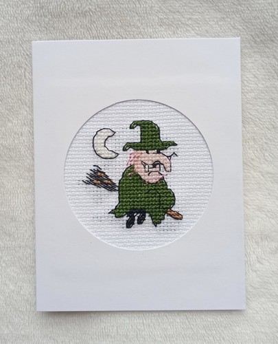Handmade cross stitch card - card,