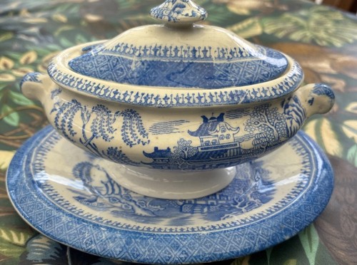 Vintage antique spode - antique, willow