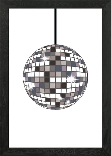 Disco light ball music framed - light,
