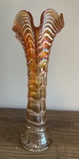 STUNNING IMPERIAL MARIGOLD CARNIVAL  GLASS RIPPLE  GLASS VASE. Immaculate. 