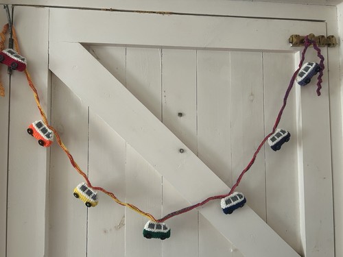 Hand knitted rainbow - knitted, camper