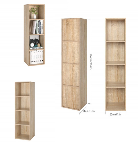 Oak bookcase storage case - oak,