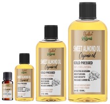 Sweet Almond Oil Organic Cold Pressed Ideal for Massage Skin & Haircare DIY 
