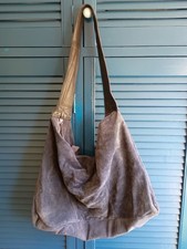 TOPSHOP Vintage 100% Suede Leather Navy Oversized Slouch Hobo Shoulder Bag Y2K