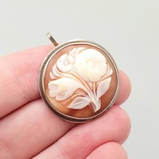 Old Vintage Flower Cameo