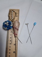 FIVE vintage hatpins, quite unusual and bargain asking price!