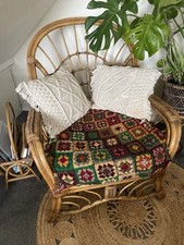 Vintage Boho Bamboo Chair 70s Mid Century Armchair