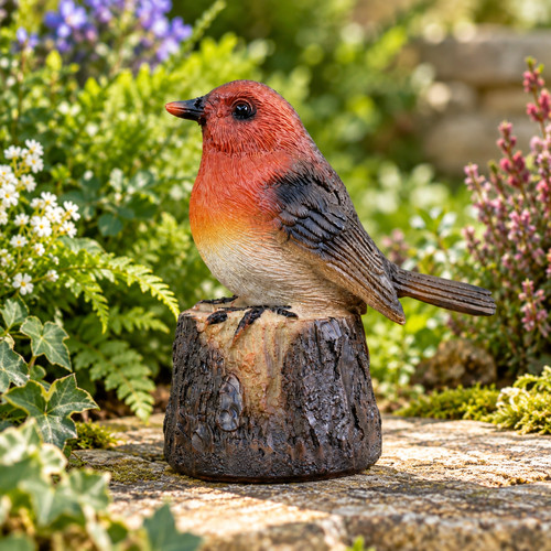Singing robin ornament - ornament, resin