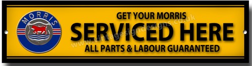 Morris serviced here - morris, metal