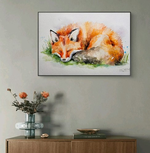 Original fox watercolour - original,
