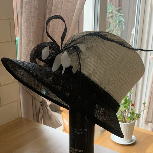 Black cream straw wedding - cream,