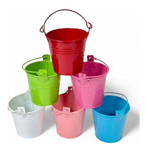 Colourful metal plant pots - colourful, set