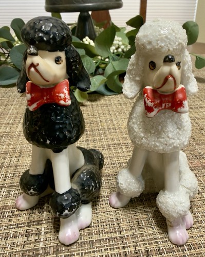 Vtg ceramic poodle figurines - ceramic,
