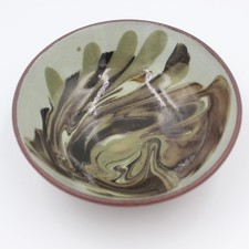 Green Marble Swirl Tenby Pottery Bowl / Dish (112mm)