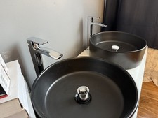 Roper Rhodes System 1200 Wall Hung Double Vanity In Umbra, 2 X Basins & Mixers