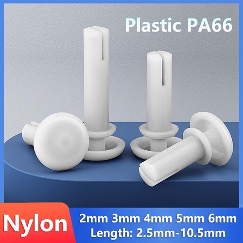 White plain nylon plastic snap - white,
