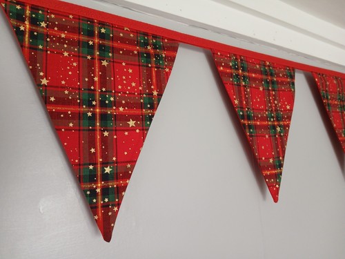 Tartan fabric bunting with - tartan,