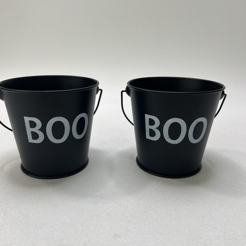 Halloween black boo buckets - black,