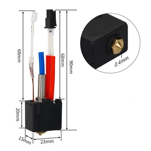 Hot end extruder kit brass - hot,
