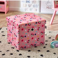 Disney Minnie Mouse Ottoman Storage Box Kids Girls Bedroom Furniture Toy Box