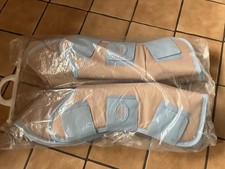 NEW Weatherbeeta Horse Travel Boots Cob Tan/Blue Set Of 4