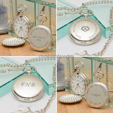 PERSONALISED Engraved Pocket Watch On Our Wedding Day Gift For My Husband Groom