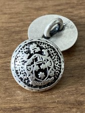 Real Metal Antique / Vintage Military Style Crest Silver Buttons 12.5mm 6pcs