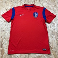 Vintage South Korea 2014 2015 Nike Home Football Shirt Red Medium