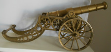 Vintage BRASS gun cannon military war large desk decor 2 kilos 41cm 16" long