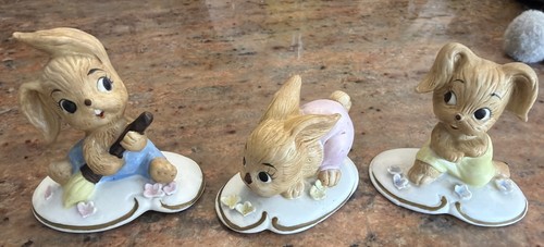 Vintage lefton china bunnies - china,