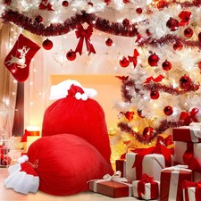 XXL Santa Sack Luxury Velvet Christmas Xmas Present Gift Bag 100x70cm Drawstring