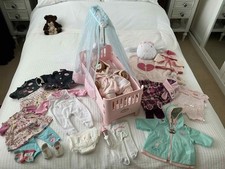 Baby Annabell Doll Bundle Crib With Lights Sounds Lullaby Outfits Accessories