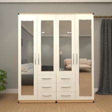 4 Door Mirrored Combi Wardrobe
