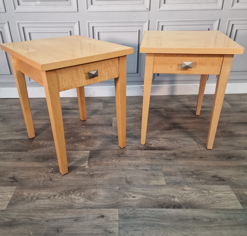 Pair bedside tables maple - -,