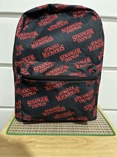 Official Netflix Stranger Things Backpack  - Red And Black Logo Print 
