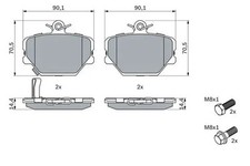 Brake pads 0 986 424 471 BOSCH for SMART FORTWO Coupe FORTWO Cabrio CITY-COUPE