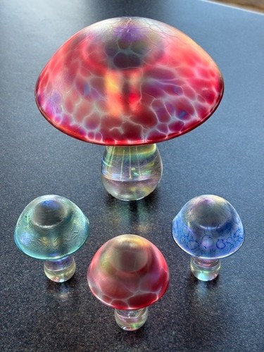 Iridescent art glass - art, mushroom