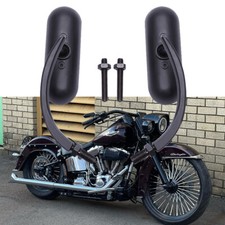 Black motorcycle oval mirrors - motorcycle,