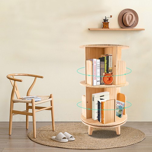 360 rotatable bookshelf wood - rotatable,